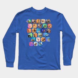 Sweet Colorful Animals Alphabet for Kids - A Delightful Letter Learning Adventure! Long Sleeve T-Shirt